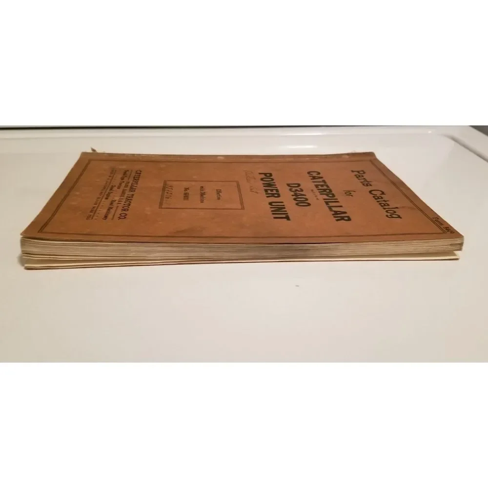Vintage Original Sept 1939 Caterpillar D3400 Power Unit‎ Parts Catalog Form 5449